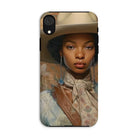 Imani - Black Sapphic Cowgirl Iphone Case, Xr / Matte, Phone Case Portrait Woman Cowboy Hat Floral Blouse