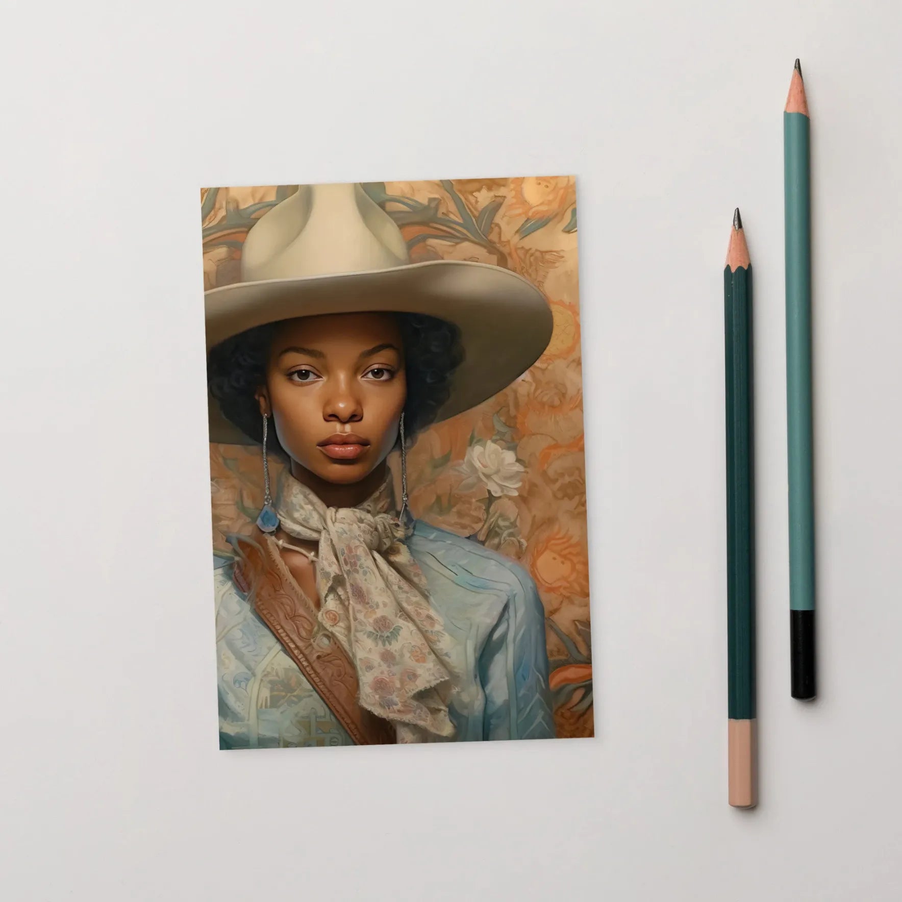 Imani - Lesbian Black Cowgirl Art Print - Wlw Sapphic Femme - 4’x6’ - Posters Prints & Visual Artwork - Aesthetic Art