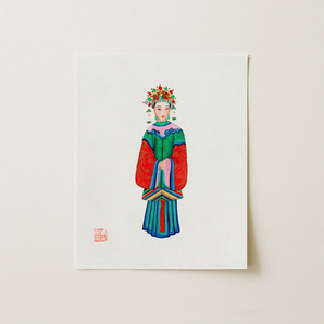 Imperial Princess - Qing Dynasty Fashion Art Print / Canvas, 11x14’’ / 28x36cm / Unframed / no Border, Posters Prints & Visual Artwork,
