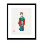 Imperial Princess Qing Dynasty Fashion Art Print, Traditional Chinese Opera Character Colorful Robes Ornate Floral