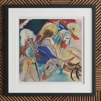 Improvisation No. 30 (cannons) - Wassily Kandinsky Art Print, 12x12’’ / 31x31cm / Black Frame / 2’’ Matboard, Framed Abstract Expressionist