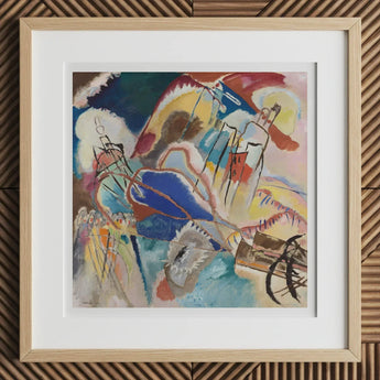 Improvisation No. 30 (cannons) - Wassily Kandinsky Art Print, 12x12’’ / 31x31cm / Natural Frame / 2’’ Matboard, Abstract Painting Light