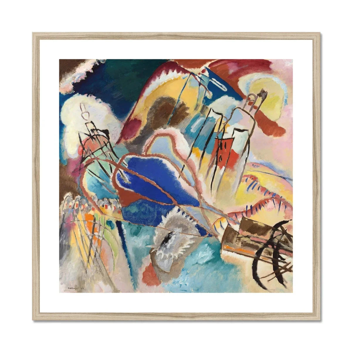 Improvisation No. 30 (cannons) Wassily Kandinsky Art Print, Abstract Painting Bold Colors Geometric Shapes Dynamic Composition