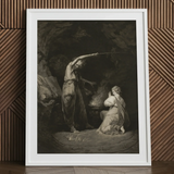 An Incantation - John Dixon Art Print, Black White Framed Print Classical Scene Figures Robes