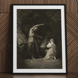 An Incantation - John Dixon Art Print / Canvas Black Framed Angel John Dixon Art, Chalked Circumference Flickering, Furnace Glow