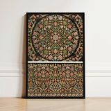 Framed Ornate Floral Tapestry Intricate Symmetrical Patterns Muted Matthew Digby Wyatt, 19th-century Indian Embroidery, Art