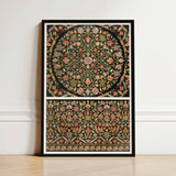 Framed Ornate Floral Tapestry Print Intricate Symmetrical Patterns Matthew Digby Wyatt, 19th-century Indian Embroidery, Art