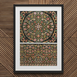 Indian Embroidery - Matthew Digby Wyatt Art Print / Canvas Framed Piece Ornate Intricate Floral Embroidery Art Circular Matthew Digby