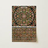 Rectangular Framed Art Print Intricate Symmetrical Floral Mandala Matthew Digby Wyatt, 19th-century Indian Embroidery