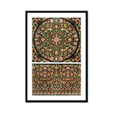 Indian Embroidery - Matthew Digby Wyatt Art Print, Framed Artwork Ornate Floral Geometric Patterns Green Pink