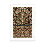 Indian Embroidery - Matthew Digby Wyatt Art Print, Ornate Floral Pattern Artwork Symmetrical Designs Green Pink