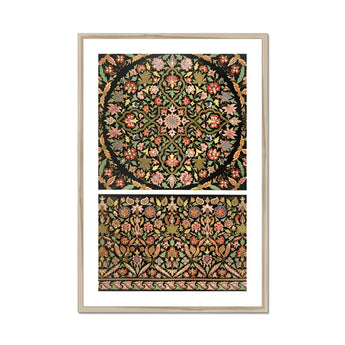 Indian Embroidery - Matthew Digby Wyatt Art Print, Ornate Floral Pattern Artwork Symmetrical Designs Green Gold
