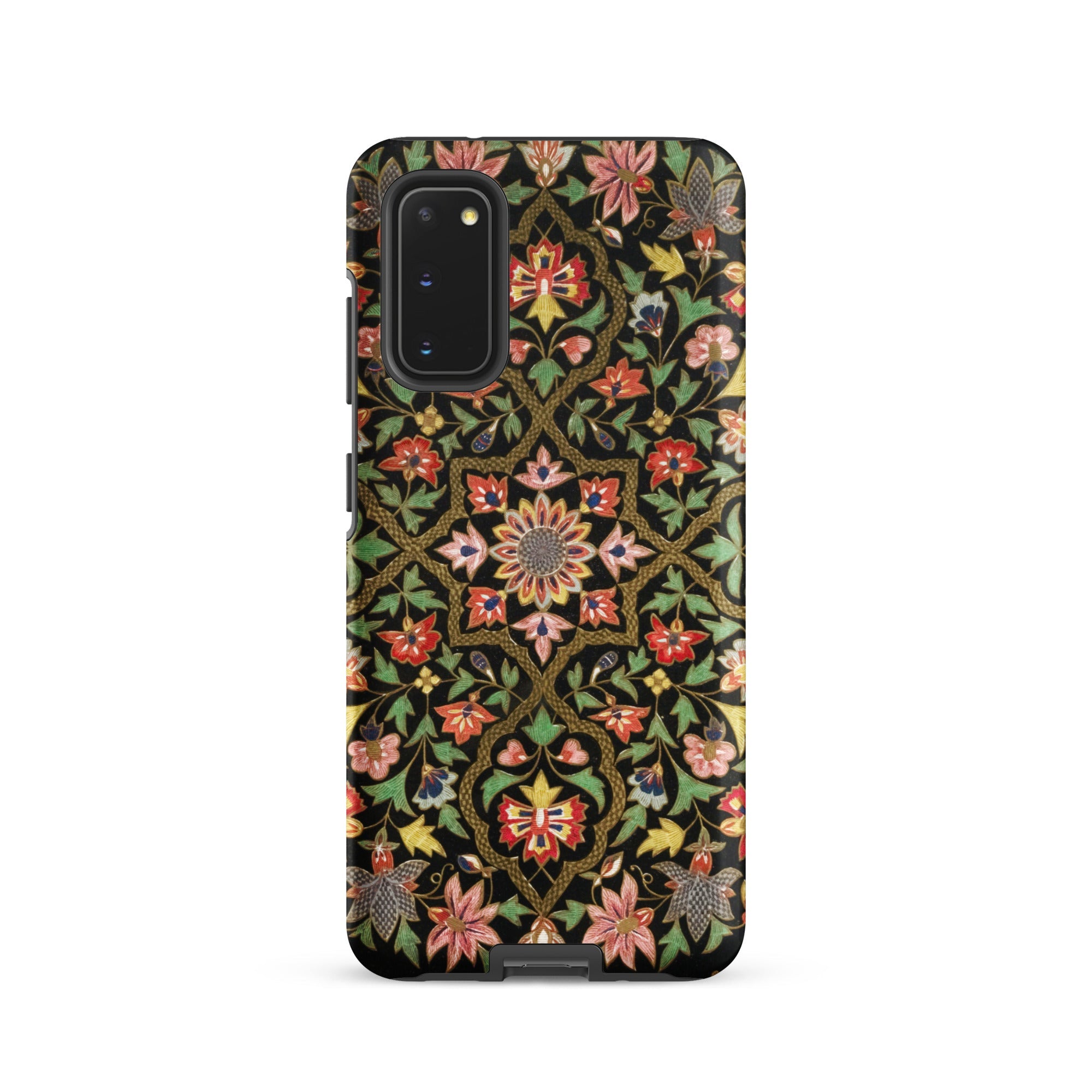 Indian Embroidery Matthew Digby Wyatt Samsung Case, Galaxy S20 / Matte, Black Smartphone Case Vibrant Floral Foliage Pattern Red