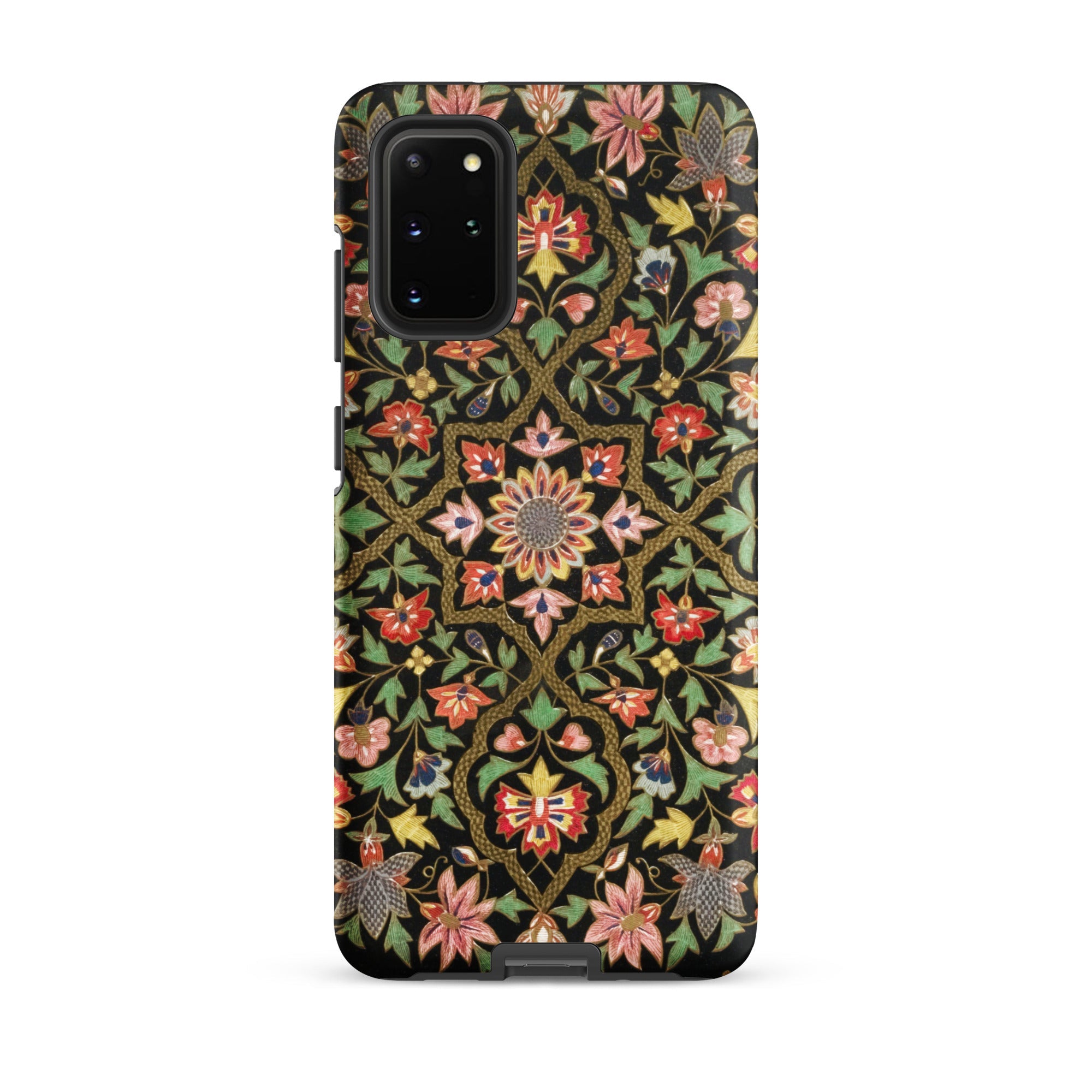 Indian Embroidery Matthew Digby Wyatt Samsung Case, Galaxy S20 Plus / Matte, Black Smartphone Case Colorful Floral Vine Pattern