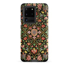 Indian Embroidery Matthew Digby Wyatt Samsung Case, Galaxy S20 Ultra / Matte, Black Smartphone Case Colorful Floral Foliage Pattern