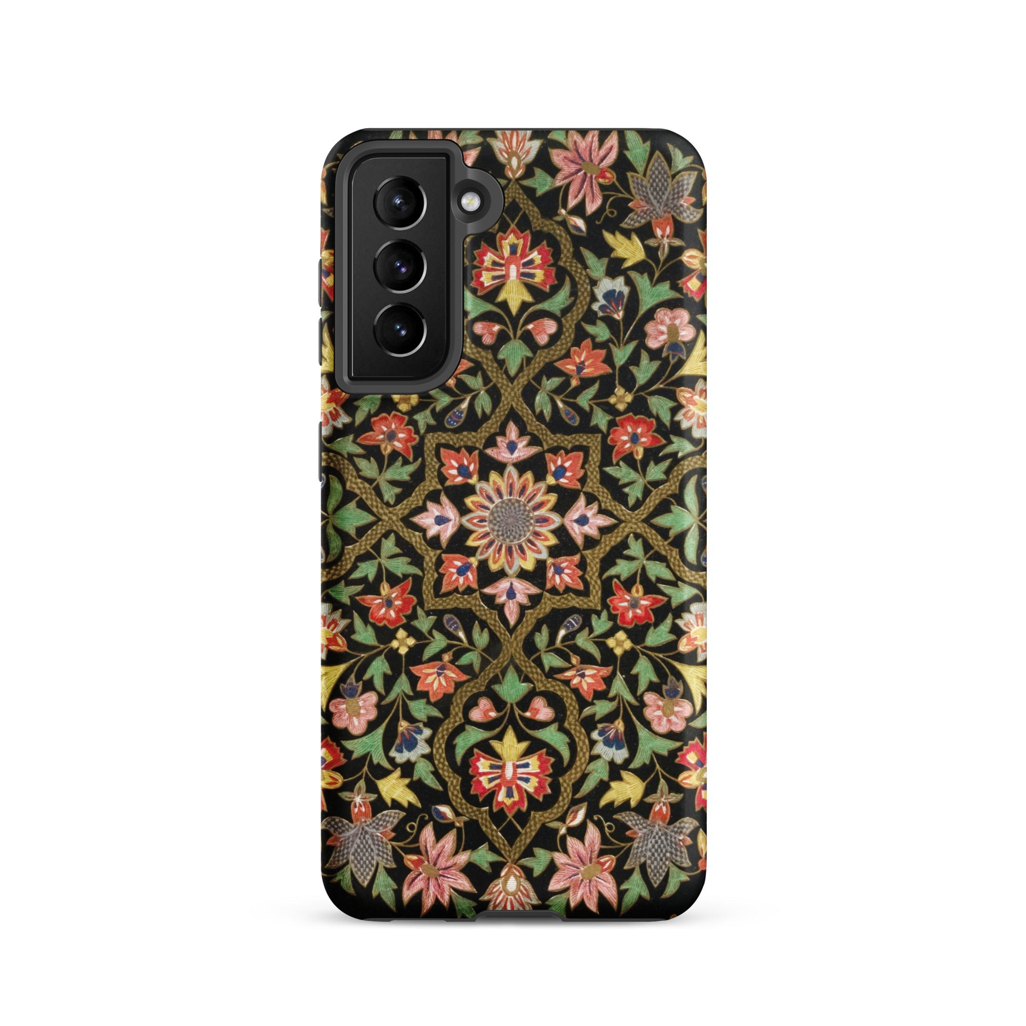 Indian Embroidery Matthew Digby Wyatt Samsung Case, Galaxy S21 / Matte, Black Smartphone Colorful Floral Pattern Case