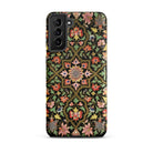 Indian Embroidery Matthew Digby Wyatt Samsung Case, Galaxy S21 Plus / Matte, Black Smartphone Case Intricate Colorful Floral Vine Pattern
