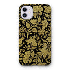 Indian Lacquerwork - Matthew Digby Wyatt Iphone Case, 11 / Matte, Floral Patterned Iphone Case Gold Designs Black Background