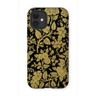 Indian Lacquerwork - Matthew Digby Wyatt Iphone Case, 12 Mini / Matte, Decorative Iphone Case Gold Floral Pattern Black Background