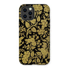 Indian Lacquerwork - Matthew Digby Wyatt Iphone Case, 12 Pro / Matte, Decorative Iphone Case Gold Floral Pattern Black Background