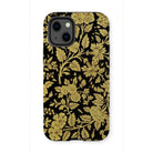 Indian Lacquerwork - Matthew Digby Wyatt Iphone Case, 13 Mini / Matte, Decorative Iphone Case Gold Floral Pattern Black Background