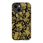 Indian Lacquerwork - Matthew Digby Wyatt Iphone Case, 14 / Matte, Floral-patterned Iphone Case Gold Designs Black Background
