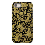 Indian Lacquerwork - Matthew Digby Wyatt Iphone Case, 8 / Matte, Floral Patterned Phone Case Gold Designs Black Background