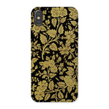 Indian Lacquerwork - Matthew Digby Wyatt Iphone Case, x / Matte, Smartphone Case Ornate Gold Floral Pattern Black Background