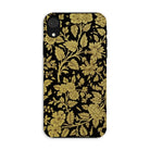 Indian Lacquerwork - Matthew Digby Wyatt Iphone Case, Xr / Matte, Smartphone Case Ornate Gold Floral Pattern Black Background