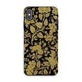 Indian Lacquerwork - Matthew Digby Wyatt Iphone Case, Xs Max / Matte, Floral Patterned Phone Case Gold Designs Black Background
