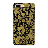 Indian Lacquerwork - Matthew Digby Wyatt Phone Case Iphone 8 Plus / Matte Floral-patterned Phone Case Gold Designs Black Background Matthew