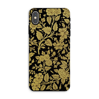 Indian Lacquerwork - Matthew Digby Wyatt Phone Case Iphone Xs Max / Matte Floral Patterned Phone Case Gold Designs Black Background Matthew