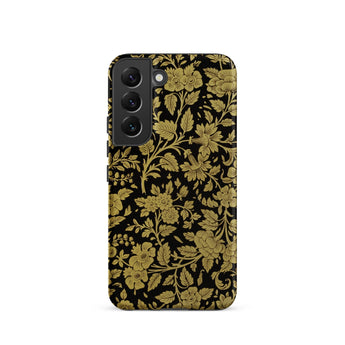 Indian Lacquerwork - Matthew Digby Wyatt Phone Case Samsung Galaxy S22 / Matte Black Phone Case Adorned Intricate Gold Floral Patterns