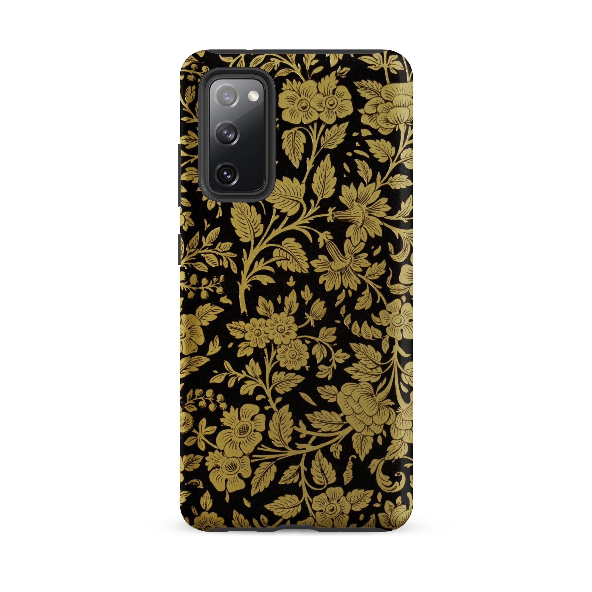 Indian Lacquerwork Matthew Digby Wyatt Samsung Case, Galaxy S20 Fe / Matte, Black Smartphone Case Gold Floral Pattern