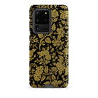 Indian Lacquerwork Matthew Digby Wyatt Samsung Case, Galaxy S20 Ultra / Matte, Black Smartphone Case Gold Floral Bird Pattern