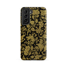 Indian Lacquerwork Matthew Digby Wyatt Samsung Case, Galaxy S21 Fe / Matte, Black Phone Case Gold Floral Bird Pattern