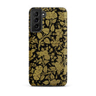 Indian Lacquerwork Matthew Digby Wyatt Samsung Case, Galaxy S21 Plus / Matte, Black Phone Case Gold Floral Pattern