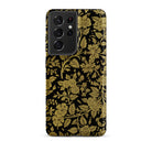 Indian Lacquerwork Matthew Digby Wyatt Samsung Case, Galaxy S21 Ultra / Matte, Black Phone Case Gold Floral Bird Pattern