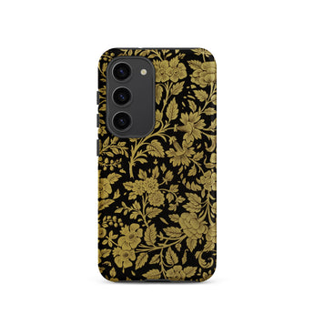 Indian Lacquerwork - Matthew Digby Wyatt Samsung Case, Galaxy S23 / Matte, Black Phone Case Gold Floral Pattern