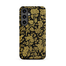 Indian Lacquerwork Matthew Digby Wyatt Samsung Case, Galaxy S24 Plus / Matte, Black Phone Case Gold Floral Bird Pattern