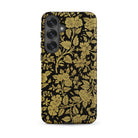 Indian Lacquerwork Matthew Digby Wyatt Samsung Case, Galaxy S25 Plus / Matte, Black Phone Case Gold Floral Pattern