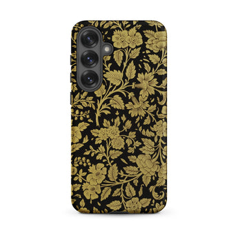 Indian Lacquerwork - Matthew Digby Wyatt Samsung Case, Galaxy S25 Plus / Matte, Black Phone Case Gold Floral Pattern