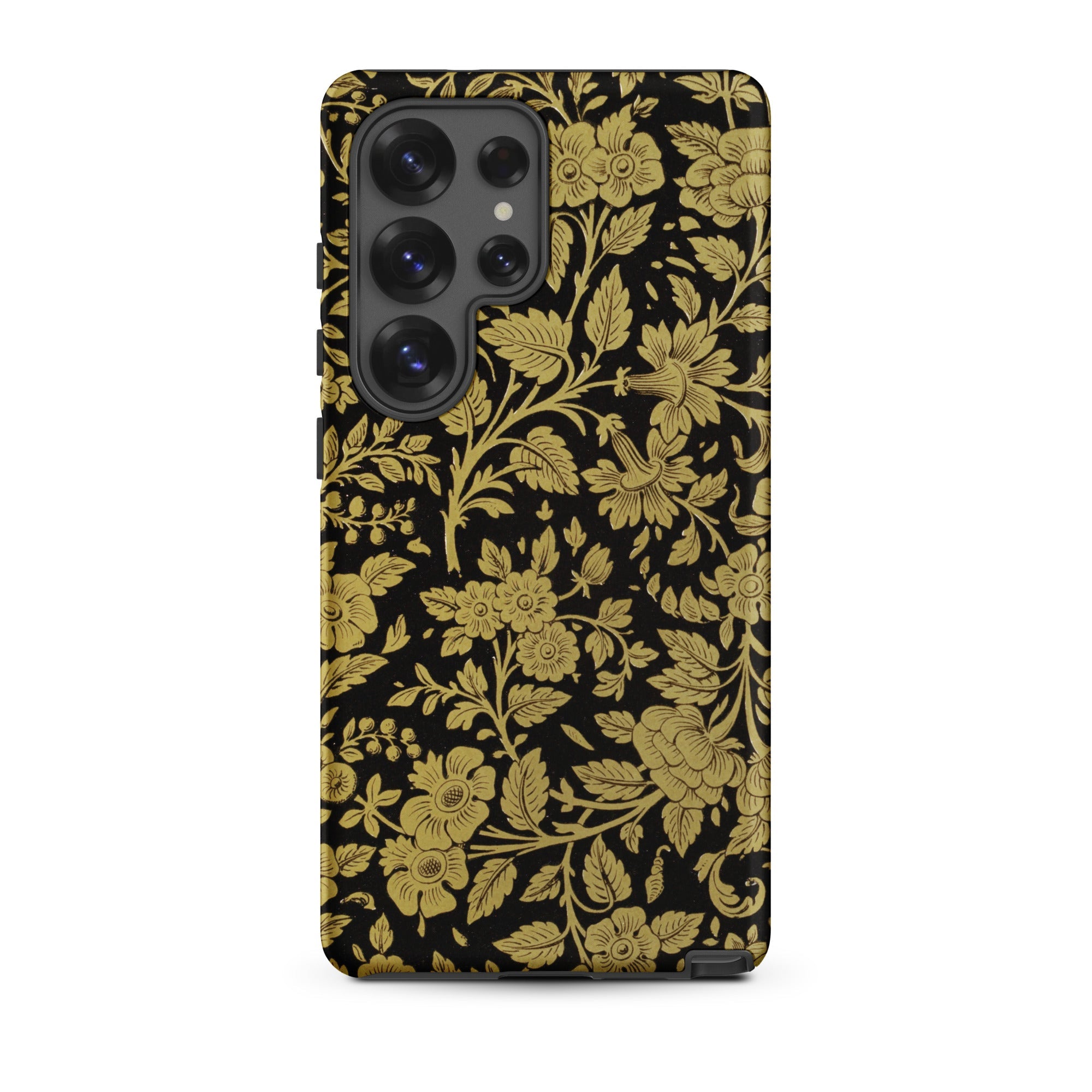 Indian Lacquerwork Matthew Digby Wyatt Samsung Case, Galaxy S25 Ultra / Matte, Black Phone Case Gold Floral Pattern