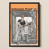 Industrial Number - Edward Penfield Art Print / Canvas, 12x18’’ / 31x46cm / Black Frame, Posters Prints & Visual Artwork, Toby Leon