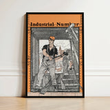 Black-framed Poster Detailed Illustration Industrial Worker Cap Set Number, Edward Penfield’s, Penfield Art, Print, Steel-rivet Border