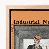 Framed Canvas Print Vintage-style Illustration Industrial Worker Orange Number, Edward Penfield’s, Penfield Art, Steel-rivet Border