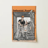 Industrial Number - Edward Penfield Art Print / Canvas Orange-covered Notebook Black-and-white Illustration Industrial Worker Cover Number,