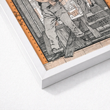 White Framed Artwork Detailed Black-and-white Illustration Orange Accents Industrial Number, Edward Penfield’s, Penfield Art, Print,
