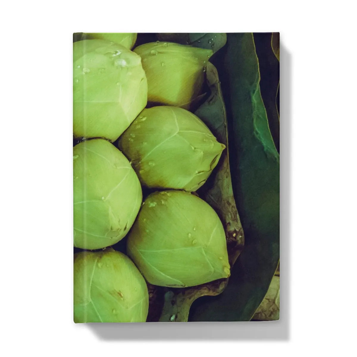 Ingenues Hardback Journal - Emerald Green Lotus Bud Art - 5’x7’ / 5’ x 7’ - Lined Paper - Notebooks & Notepads