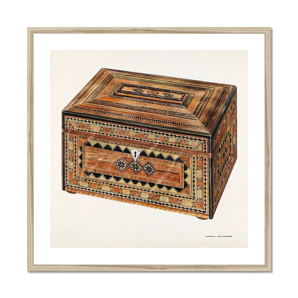 Inlaid Sewing Box - Francis Law Durand Folk Art Print